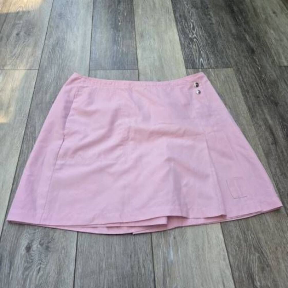Izod pink x-tra dry golfβskort active pickleball women's skirt with shorts sz 8